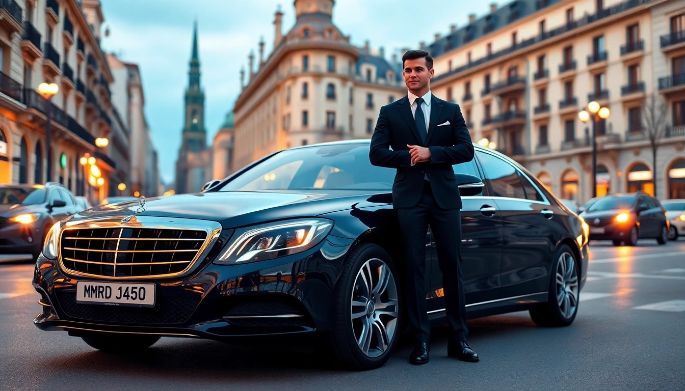 Hire a professional car with driver in Madrid for a luxury travel experience in the city.