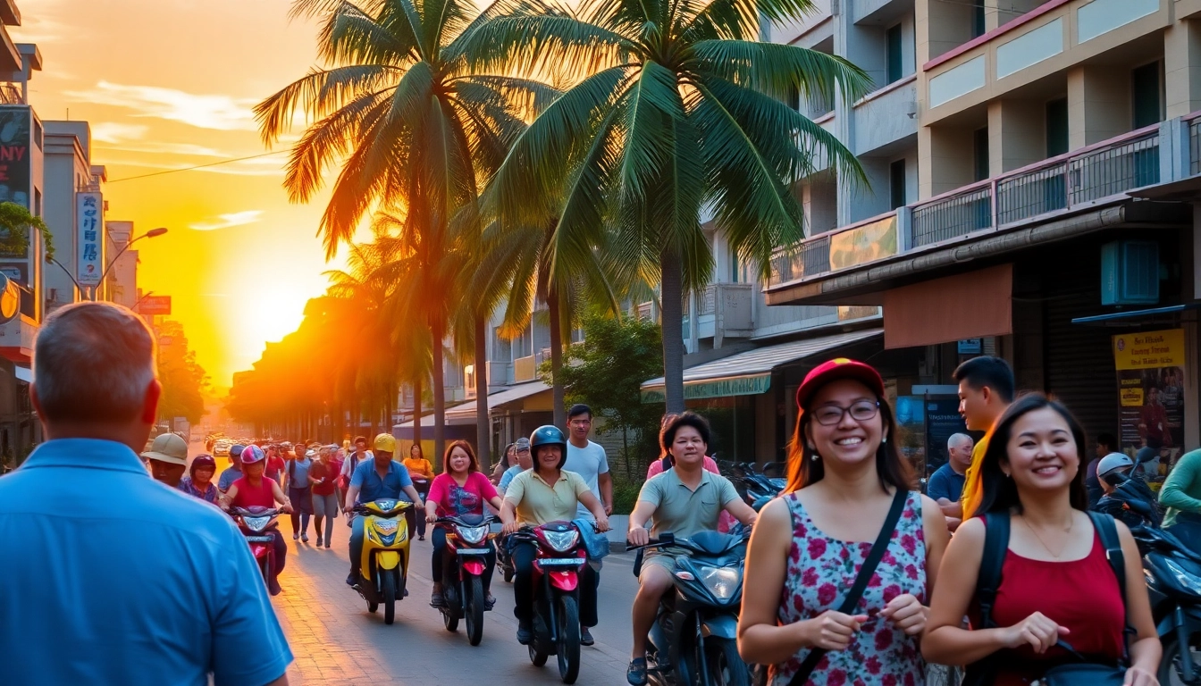 Experience the lively atmosphere of Ho Chi Minh City with 호치민 황제투어 후기 highlighting tourist interactions.