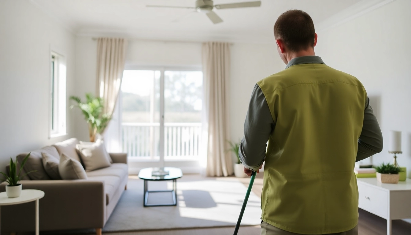 Efficient bond cleaning Brisbane service ensuring pristine results in a sunlit living room.