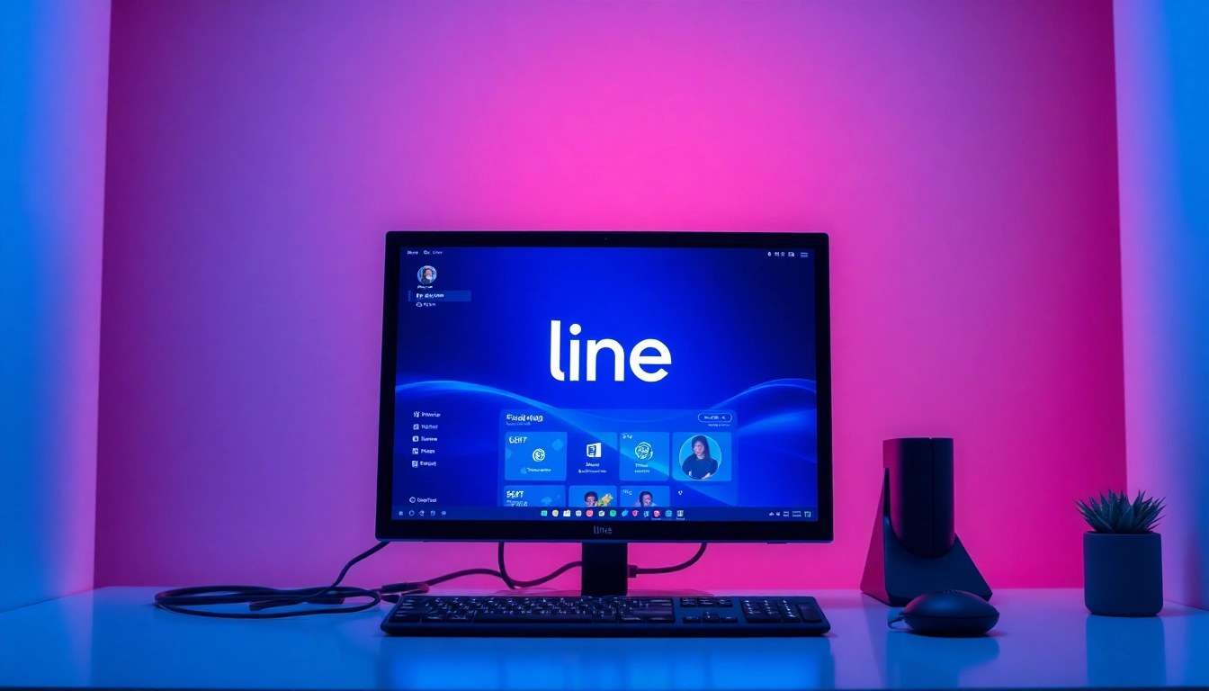 Engage with line下載電腦版 on a sleek desktop setup showcasing its features effectively.
