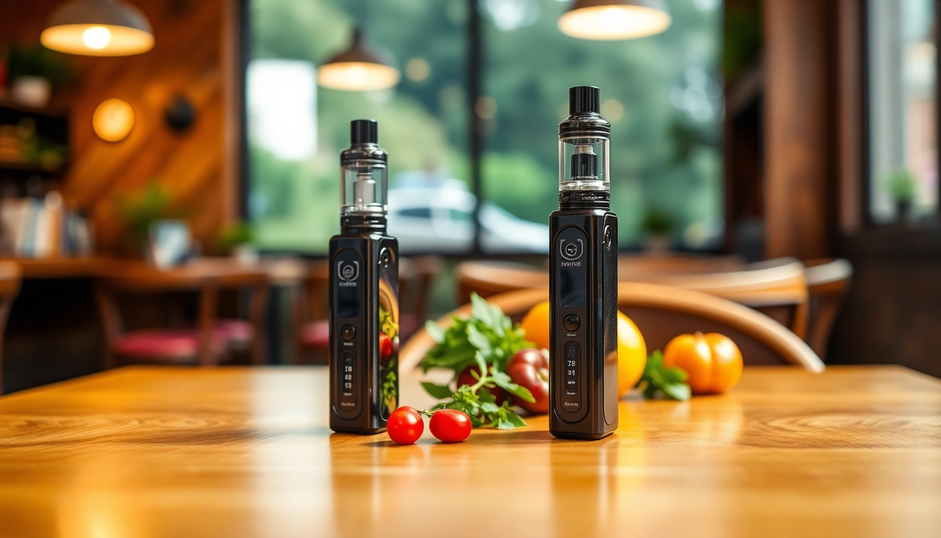 Enjoying vape no nicotine with colorful e-liquids in a relaxed café setting.