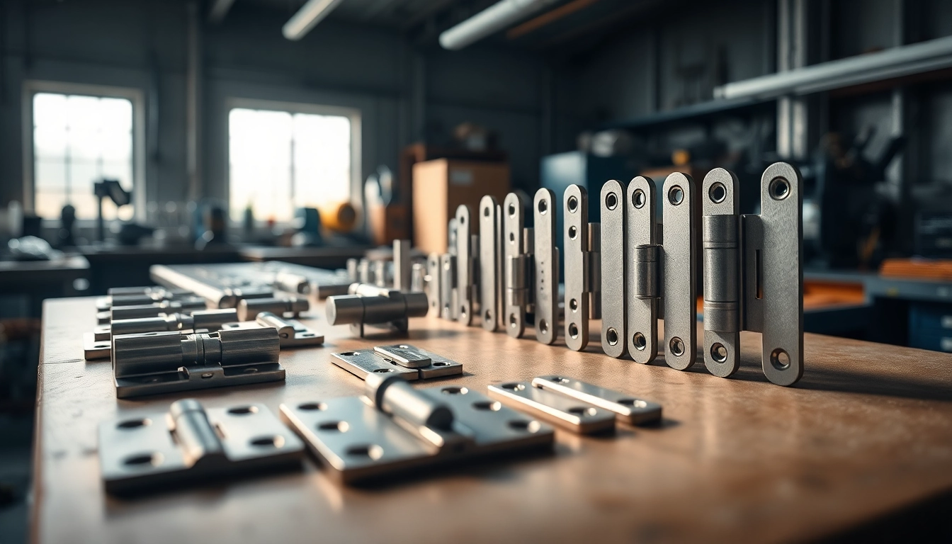 Showcase of Cabinet Hinge Manufacturers highlighting various hinge types meticulously arranged.