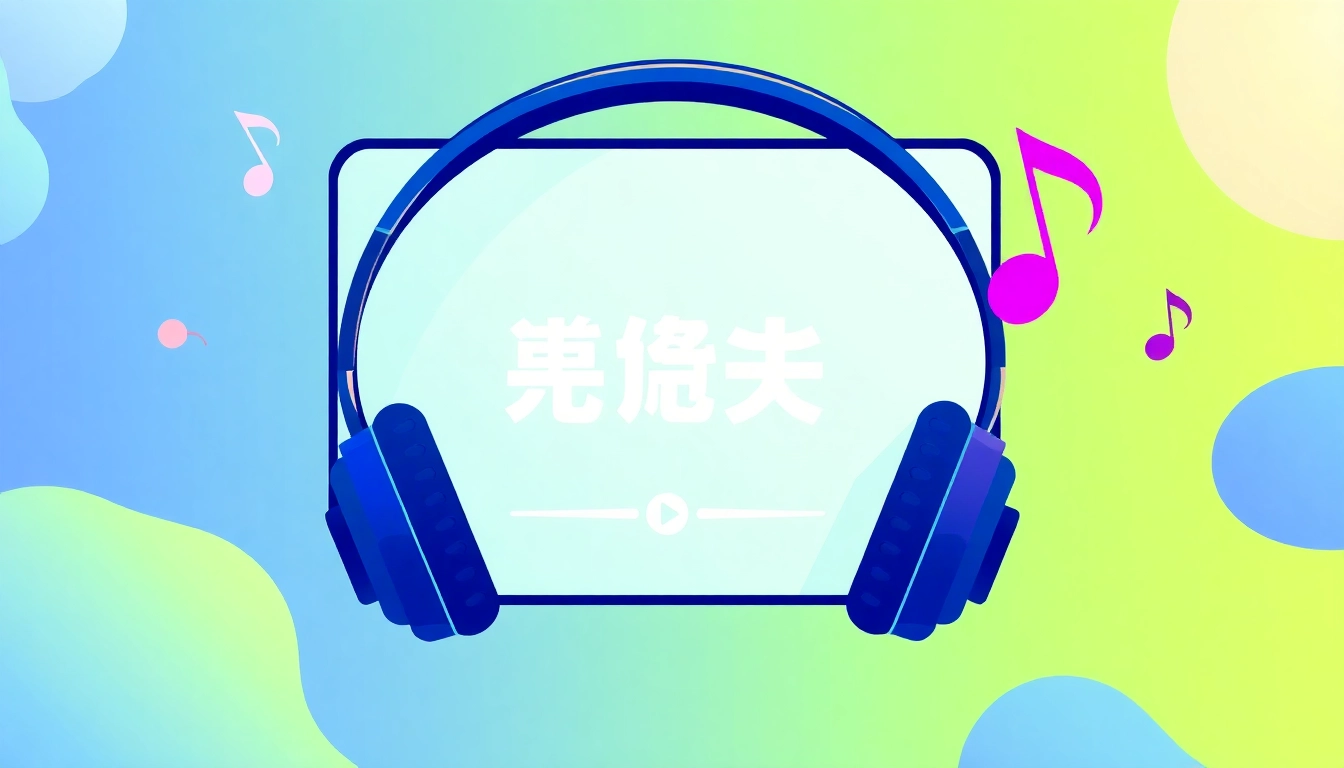 Engage with 汽水音乐网页版 through a colorful music streaming interface showing headphones and notes.