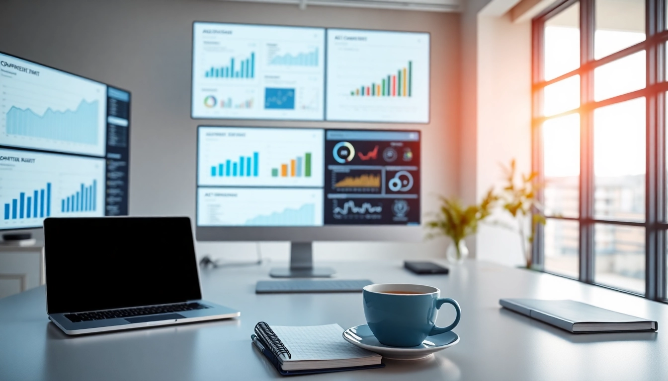 Utilize AI prompts for competitor analysis in a modern workspace featuring digital insights.