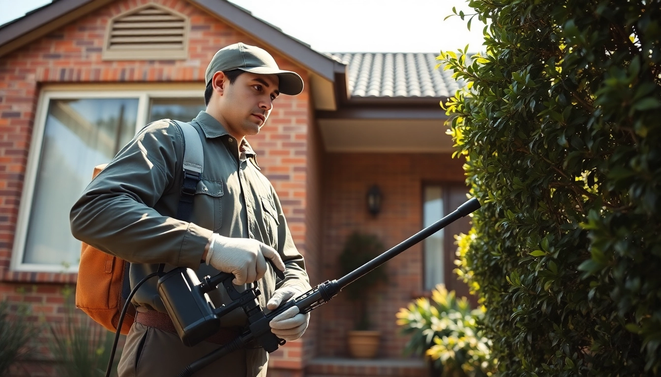Effective pest control Sydney service with a technician inspecting a home for pests.