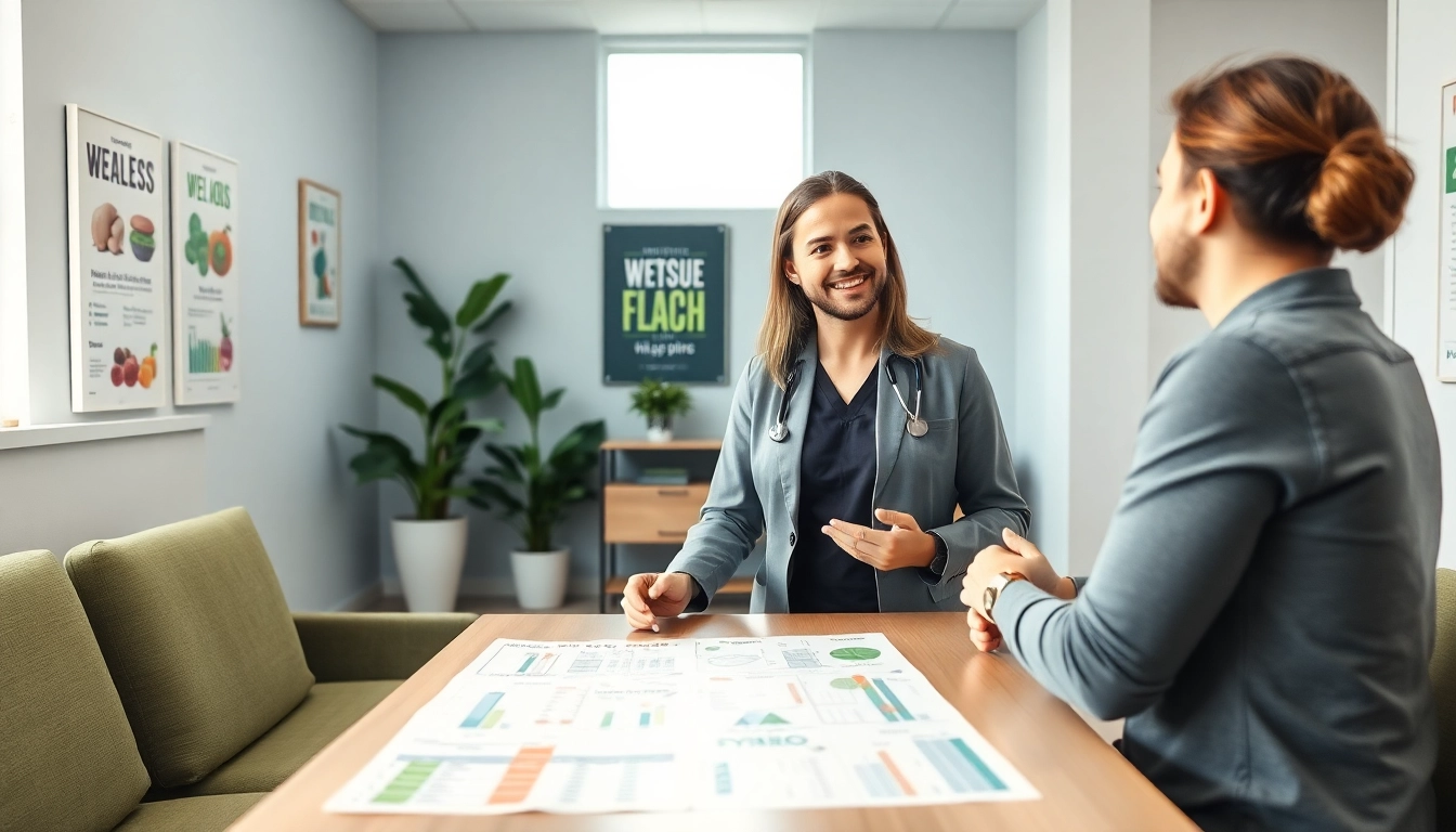 Engaging professional showcasing weight loss programs near me in a welcoming clinic setting.