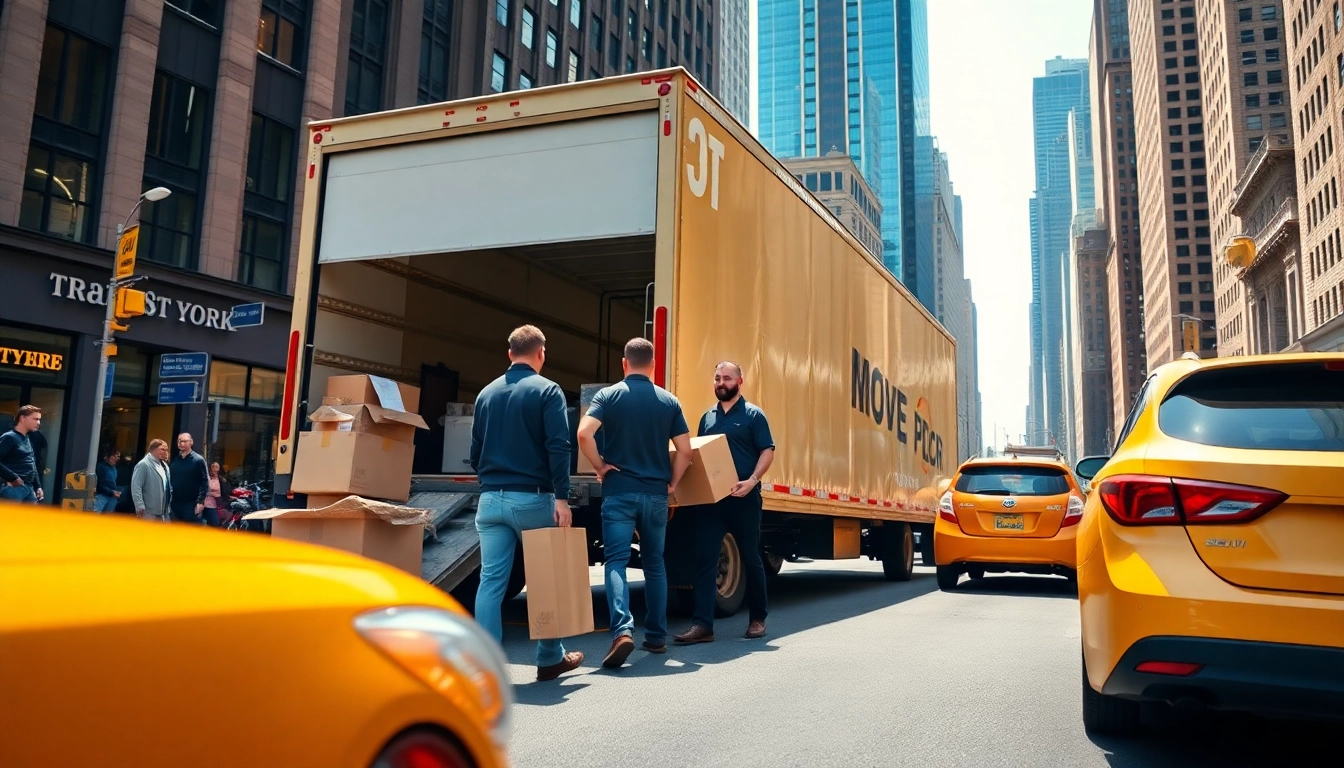 Efficient movers from a leading Moving company nyc packing furniture in New York City.