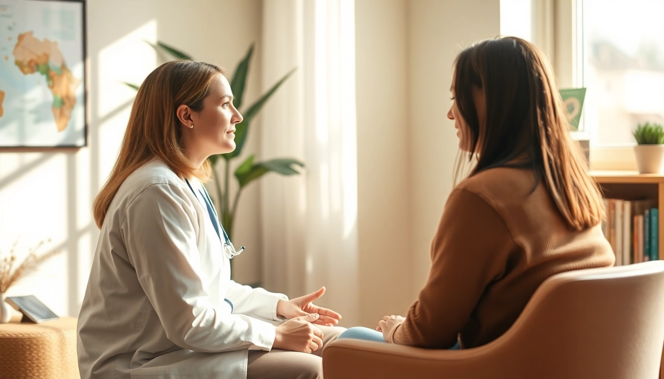 Helping a patient understand depression during a counseling session in a calm environment.