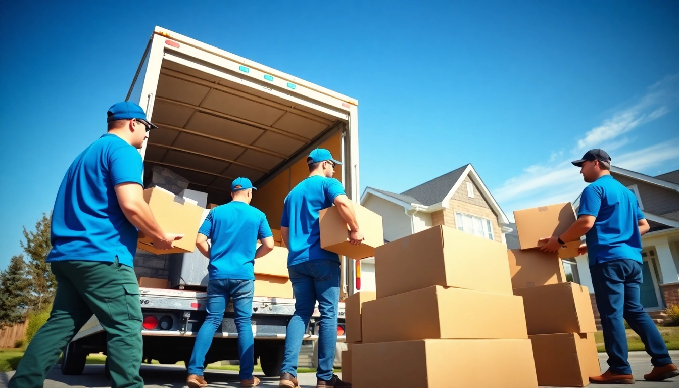 Movers Calgary loading boxes onto a moving truck, showcasing reliable and efficient service.